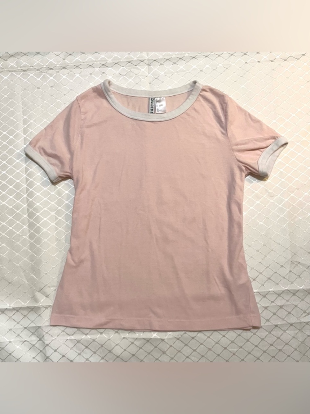 🆓 FREE /w purchase | Light Pink Ringer T-Shirt White Trim Top H&M Divided